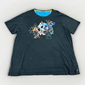 Robert Graham Men's 3XL Black Abstract Prism Skull Art Graphic T Shirt Cotton